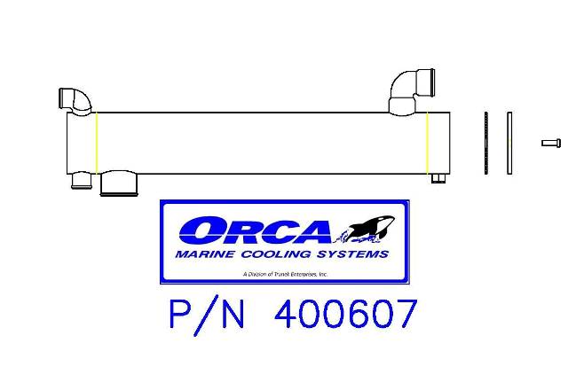 Item # 400607, Replacement heat exchanger On Orca Marine Cooling Systems